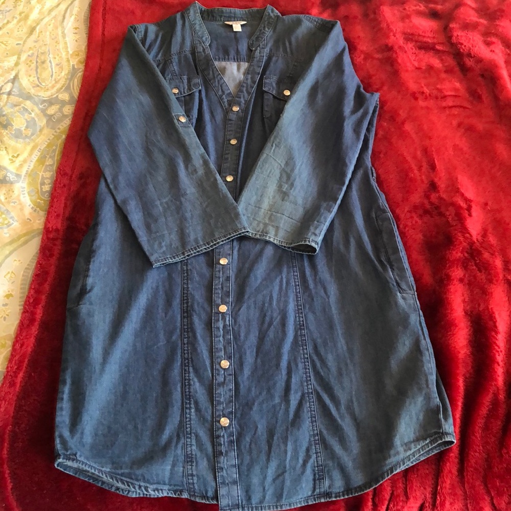 Guess blue jean shirt dress